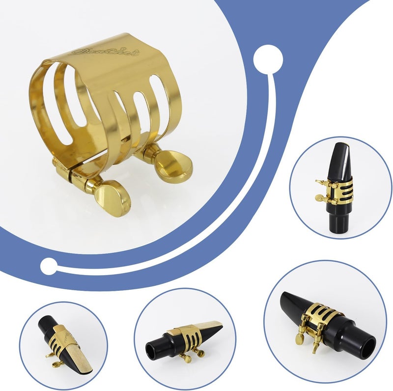 Danchet Tenor Saxophone Ligature Double Screws Gold Tenor Saxophone Ligature Fastener - Image 4